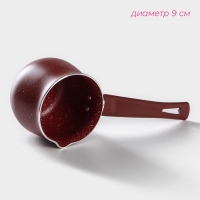 Турка Доляна «Бордо», 450 мл, пластиковая ручка, антипригарное покрытие, цвет бордовый Турка Доляна «Бордо», 450 мл, пластиковая ручка, антипригарное покрытие, цвет бордовый