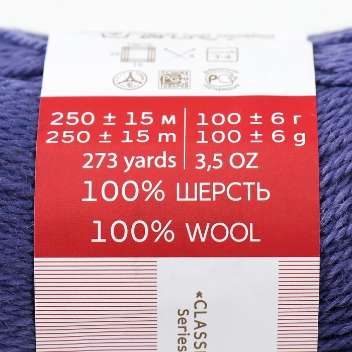 Пряжа Пряжа "Секрет успеха" 100% шерсть 250м/100гр (484-Баклажан)