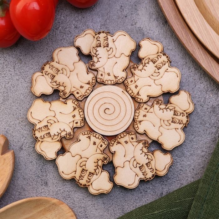 Подставка под горячее &laquo;Слоник&raquo;, 12см, можжевельник