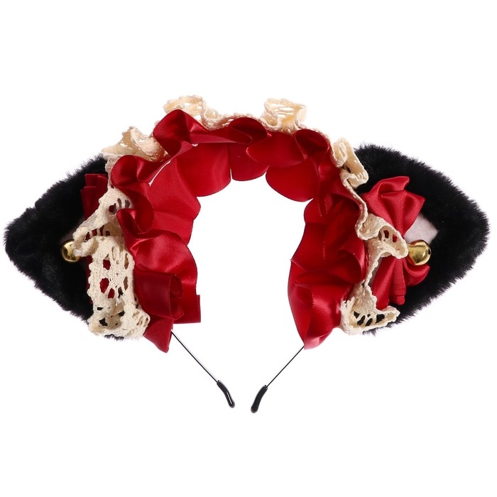 Карнавальный ободок «Ушки аниме», цвет красный Карнавальный ободок «Ушки аниме», цвет красный