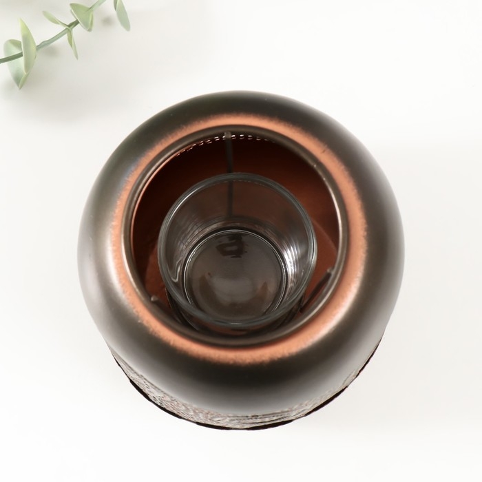 Подсвечник металл на 1 свечу "Восток" d=3,7 см коричневый 11,5х11,5х12,5 см