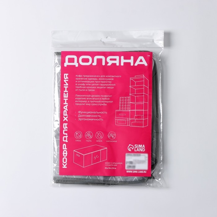 Кофр для хранения вещей Доляна &laquo;Фора&raquo;, 45&times;30&times;20 см, цвет серый