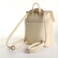 Рюкзак городской из искусственной кожи на молнии, цвет молочный Рюкзак городской из искусственной кожи на молнии, цвет молочный