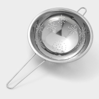 Дуршлаг из нержавеющей стали Доляна, 2,2 л, d=22 см, толщина 0,3 мм, длинная ручка Дуршлаг из нержавеющей стали Доляна, 2,2 л, d=22 см, толщина 0,3 мм, длинная ручка