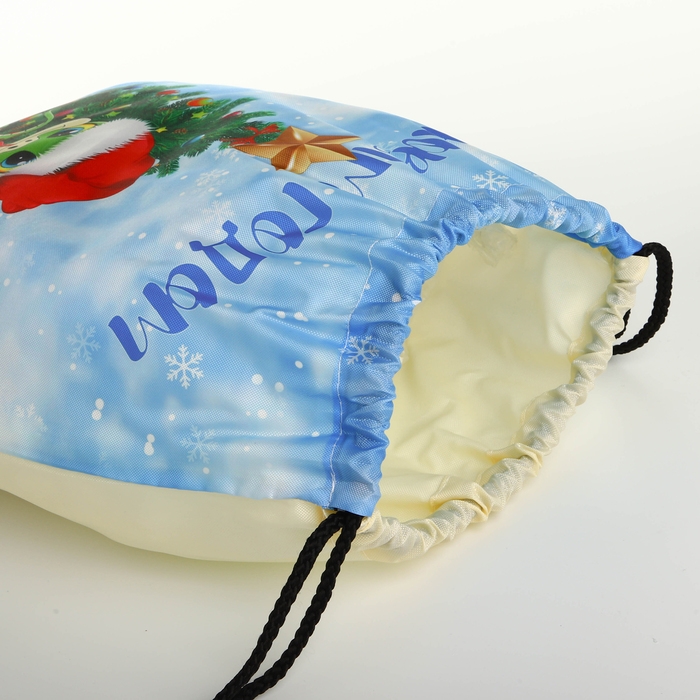 Новый год 2025. Новогодний мешок для подарков на шнурке &laquo;Змея&raquo;, символ года, цвет разноцветный