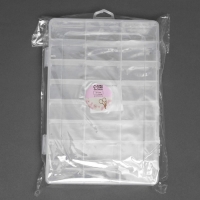 Органайзер для рукоделия, со съёмными ячейками, 24 отделения, 19,5 × 13,5 × 3,5 см, цвет прозрачный Органайзер для рукоделия, со съёмными ячейками, 24 отделения, 19,5 × 13,5 × 3,5 см, цвет прозрачный