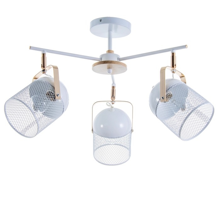 Люстра "Бирасо" 3x60Вт E27 белый-золото 58х58х40 см.  Модель GZV-0036