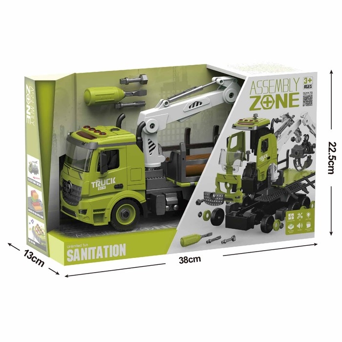 Конструктор винтовой &laquo;Лесопогрузчик&raquo;, свет, звук, инерция, 76 деталей