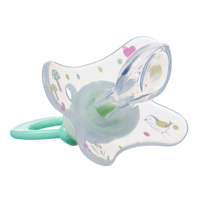 Соска - пустышка силиконовая ортодонтическая «Зайка», от 12 мес., с колпачком, цвет зеленый Соска - пустышка силиконовая ортодонтическая «Зайка», от 12 мес., с колпачком, цвет зеленый