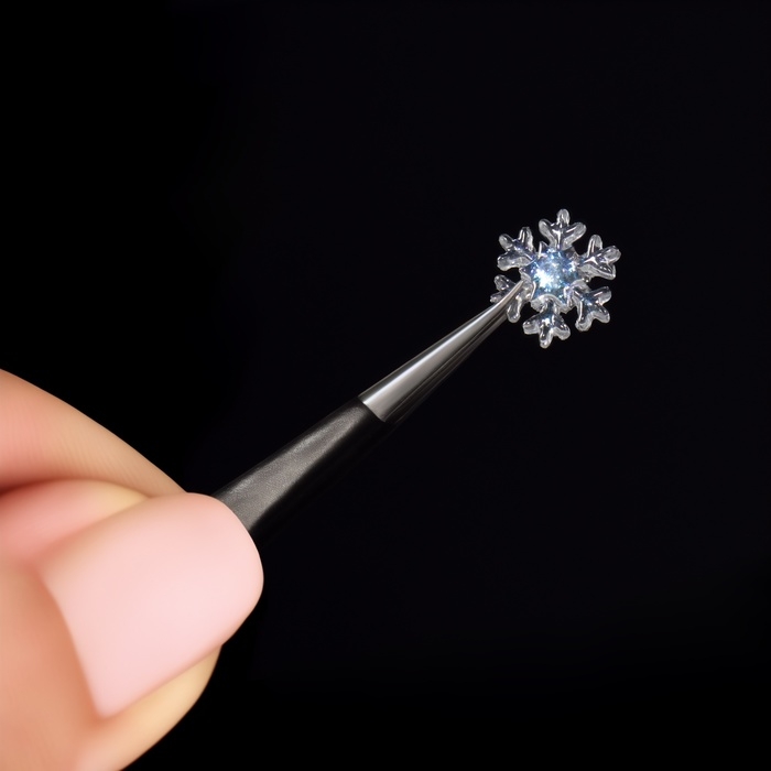 Новый год! Фигурки для дизайна ногтей &laquo;Снежинки&raquo;, цвет полупрозрачный