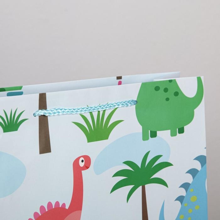 Пакет подарочный ламинированный, упаковка, «Динозавр: Поздравляю», L 28 х 38 х 9 см Пакет подарочный ламинированный, упаковка, «Динозавр: Поздравляю», L 28 х 38 х 9 см