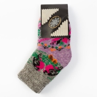 Носки детские шерстяные &laquo;Снегири&raquo;, цвет сиреневый, размер 16