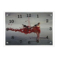 Часы-картина настенные, серия: Люди, "Девушка в красном" 25х35 см Часы-картина настенные, серия: Люди, "Девушка в красном" 25х35 см