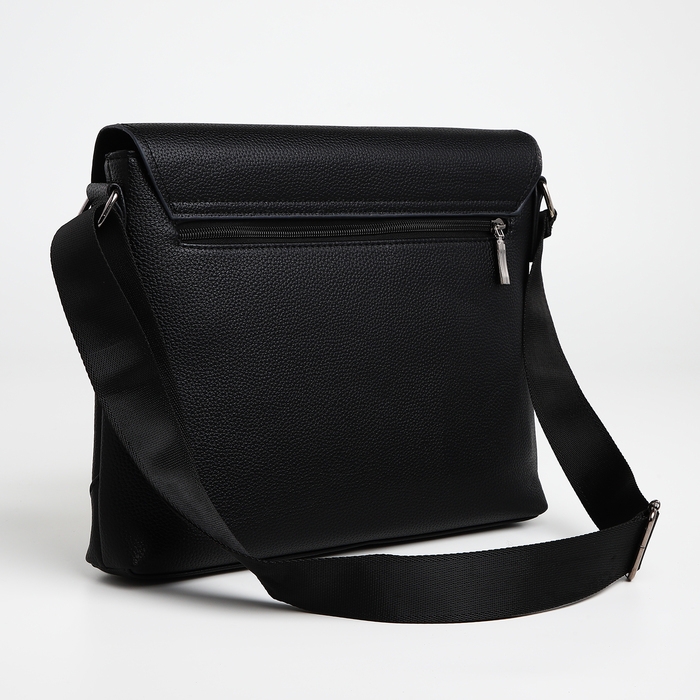 Сумка мужская деловая TEXTURA, 2 наружных кармана, цвет чёрный Сумка мужская деловая TEXTURA, 2 наружных кармана, цвет чёрный