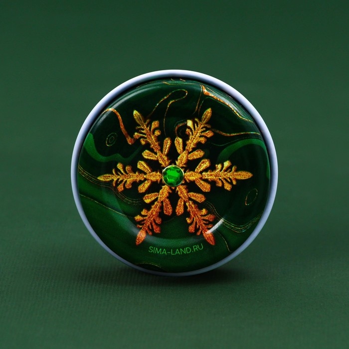 Новогодняя Свеча новогодняя в железной банке &laquo;Новый год: С Новым годом&raquo;, аромат еловые ветки, диам. 4,8 см