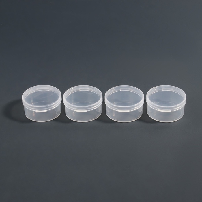 Набор органайзеров для декора, 4 шт, d = 4 × 1,9 см, цвет прозрачный Набор органайзеров для декора, 4 шт, d = 4 × 1,9 см, цвет прозрачный