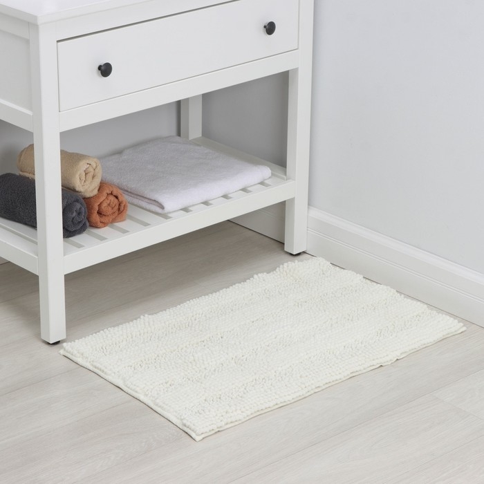Коврик для дома LaDо́m, букли, плотность 1900 г, 50×80 см, цвет белый Коврик для дома LaDо́m, букли, плотность 1900 г, 50×80 см, цвет белый