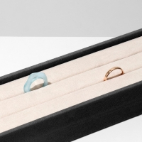 Подставка под кольца 2 полосы, флок, 35×10×3 см, цвет серо-бежевый Подставка под кольца 2 полосы, флок, 35×10×3 см, цвет серо-бежевый