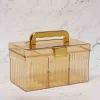 Органайзер для хранения косметических принадлежностей &laquo;LIGHT&raquo;, сундук с крышкой, съёмные перегородки, 21,5 &times; 12 &times; 12 см, цвет МИКС