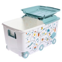 Ящик для игрушек на колесах &laquo;Путешествие&raquo;, с декором, 685 &times; 395 &times; 385 мм, цвет светло-голубой