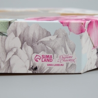 Коробка кондитерская, упаковка, &laquo;Пионы&raquo;, 23 х 23х 4 см