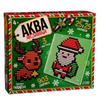 Аквамозаика &laquo;Дед Мороз: Оленёнок и конфетка&raquo;, 3 фигурки, 903 шарика