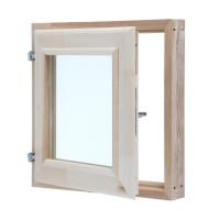 Окно, 40×40см, двойное стекло ЛИПА, наружнее открывание Окно, 40×40см, двойное стекло ЛИПА, наружнее открывание
