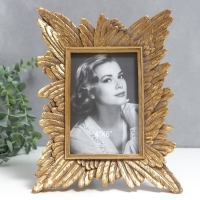 Фоторамка полистоун 10х15 см "Пёрышки" золото 19х25,5 см Фоторамка полистоун 10х15 см "Пёрышки" золото 19х25,5 см