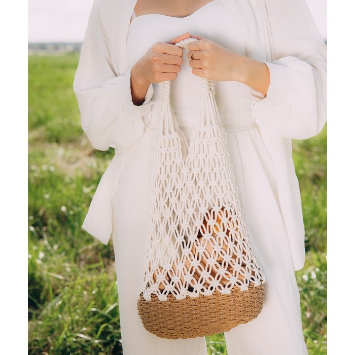 Сумка женская SL Home, ручное плетение, хлопок, 27&times;48 см