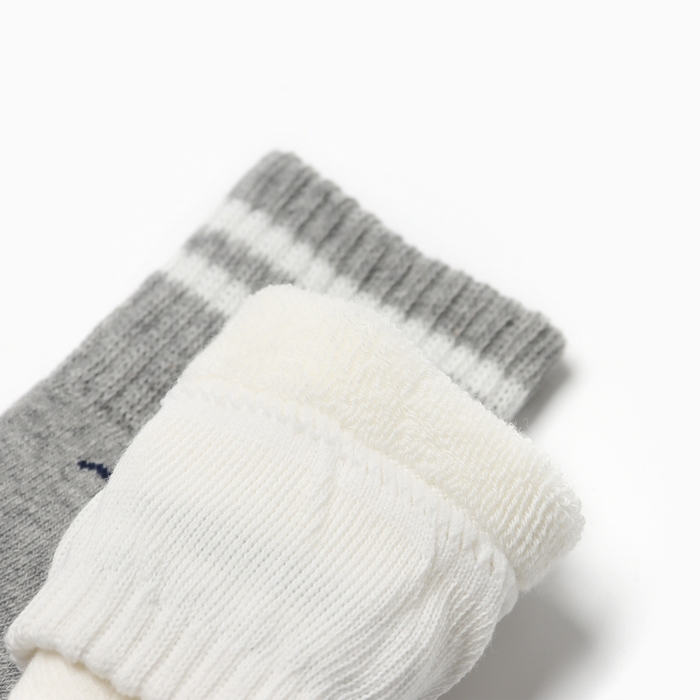 Набор махровых носков Крошка Я Basic Line, 2 пары, 6-12 мес., молочный/серый Набор махровых носков Крошка Я Basic Line, 2 пары, 6-12 мес., молочный/серый