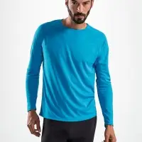 Футболка с длинным рукавом Sporty LSL Men ярко-бирюзовая, размер XXL