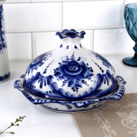 Блинница «Цветок», 24х15 см гжель Блинница «Цветок», 24х15 см гжель