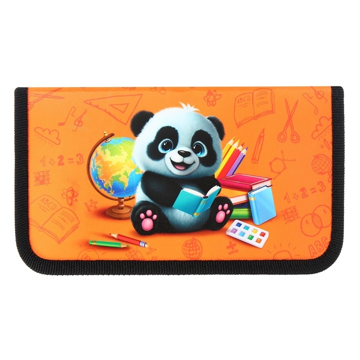 Пенал 1 секция 115 х 205 х 30 мм, Calligrata Пенал 1 секция 115 х 205 х 30 мм, Calligrata "Панда", ламинированный картон