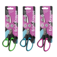 Ножницы ErichKrause EasyCut+ Ergo, 17 см, для левшей, эргономичные ручки, европодвес, МИКС