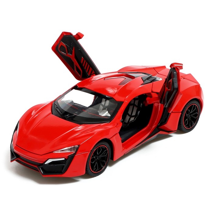 Машина металлическая, 1:24, инерционная, открываются двери, капот, багажник, цвет красный Машина металлическая, 1:24, инерционная, открываются двери, капот, багажник, цвет красный