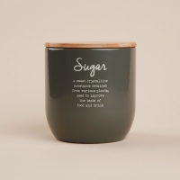 Банка для сахара SL Home, 12×12 см, цвет серый, с бамбуковой крышкой Банка для сахара SL Home, 12×12 см, цвет серый, с бамбуковой крышкой