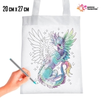 Сумка-шопер, раскраска &laquo;Дракон, фэнтези&raquo;