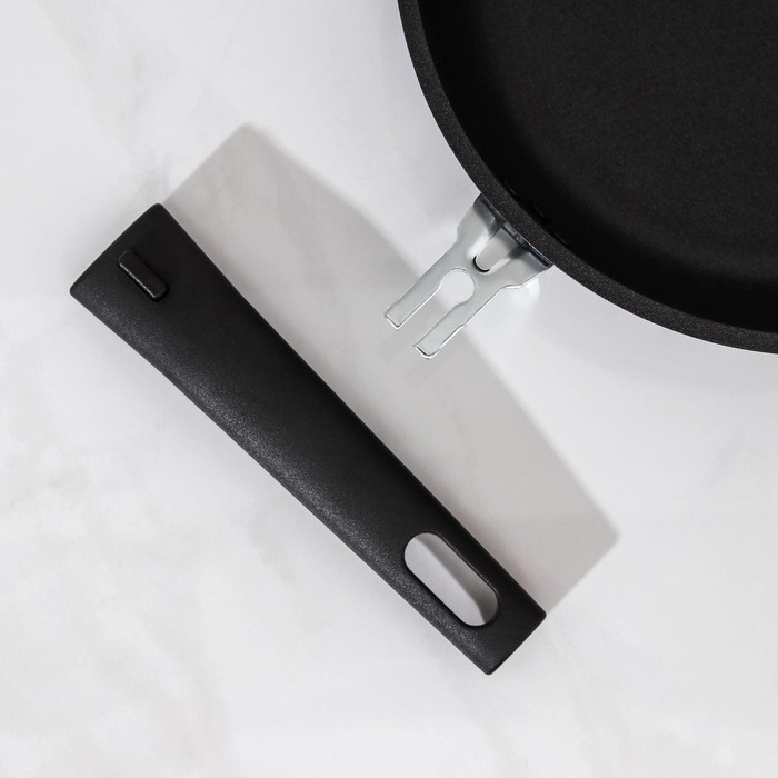 Сковорода «Традиция», d=24 см, съёмная ручка, антипригарное покрытие, цвет чёрный Сковорода «Традиция», d=24 см, съёмная ручка, антипригарное покрытие, цвет чёрный