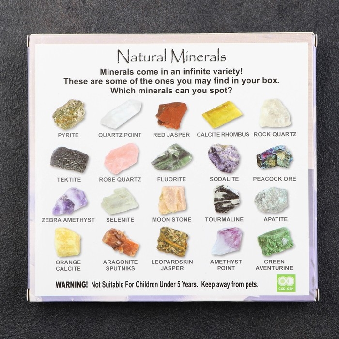 Коллекция минералов, 20 шт, 13х12 см Коллекция минералов, 20 шт, 13х12 см