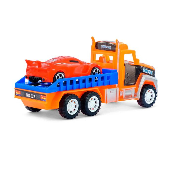 Грузовик инерционный «Перевозчик» с автомобилем, цвета МИКС Грузовик инерционный «Перевозчик» с автомобилем, цвета МИКС