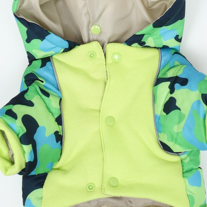 Комбинезон "Go-Иди" с утяжкой, размер 16 (ДС 36, ОГ 46, ОШ 35 см), зелёный/камуфляж