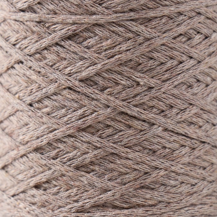 Шнур для вязания без сердечника 70% хлопок, 30% полиэстер 1мм 200м/60&plusmn;10гр (04-темно-бежев)