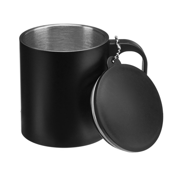 Термокружка, 180 мл, Туризм "Мастер К", сохраняет тепло 2 ч,8.5 х 6.8 см, черная