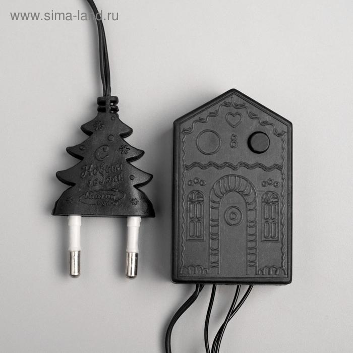 Гирлянда &laquo;Нить&raquo; 5 м с насадками &laquo;Шарики белые&raquo;, IP20, тёмная нить, 30 LED, свечение белое, 8 режимов, 220 В