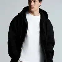 Толстовка унисекс оверсайз Zippy, черная, размер XL/XXL Толстовка унисекс оверсайз Zippy, черная, размер XL/XXL