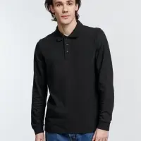 Рубашка поло с длинным рукавом Prime LSL, черная, размер M