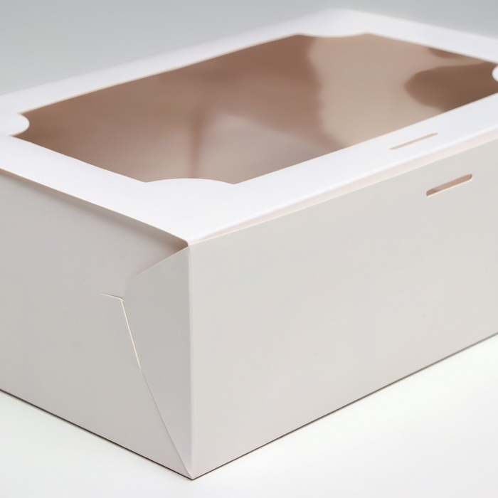 Коробка для 6 пирожных , белая , 24 х 16 х 8 Коробка для 6 пирожных , белая , 24 х 16 х 8