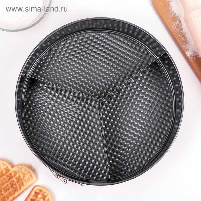 Форма для выпечки Доляна «Три начинки», 25×8,5 см, съёмное дно, антипригарное покрытие, цвет красный Форма для выпечки Доляна «Три начинки», 25×8,5 см, съёмное дно, антипригарное покрытие, цвет красный