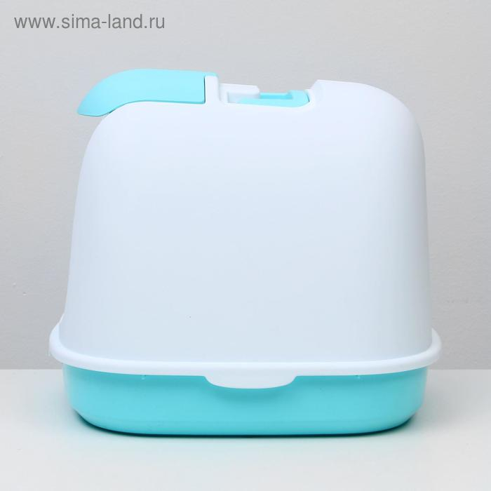 Туалет закрытый с совком, 47 х 40 х 39 см, бело-голубой Туалет закрытый с совком, 47 х 40 х 39 см, бело-голубой