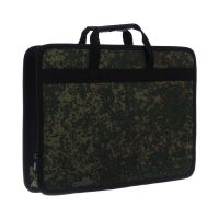 Папка с ручками текстильная, А4, 365 х 260 х 50 мм, 2С13 "Тихвин", каркасная, "Пиксели"